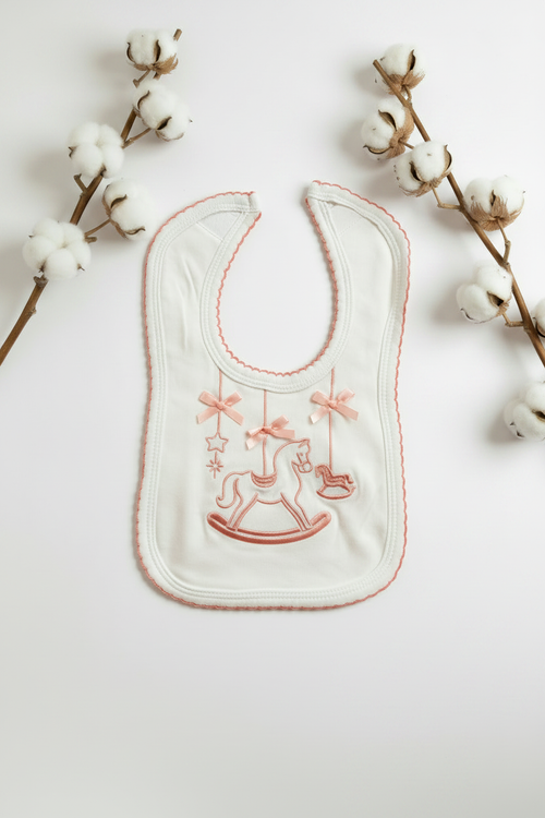 Cotton Baby Bib - Top Corner Cotton Layout