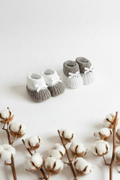 Cotton Baby Booties - Diagonal Cotton Branch