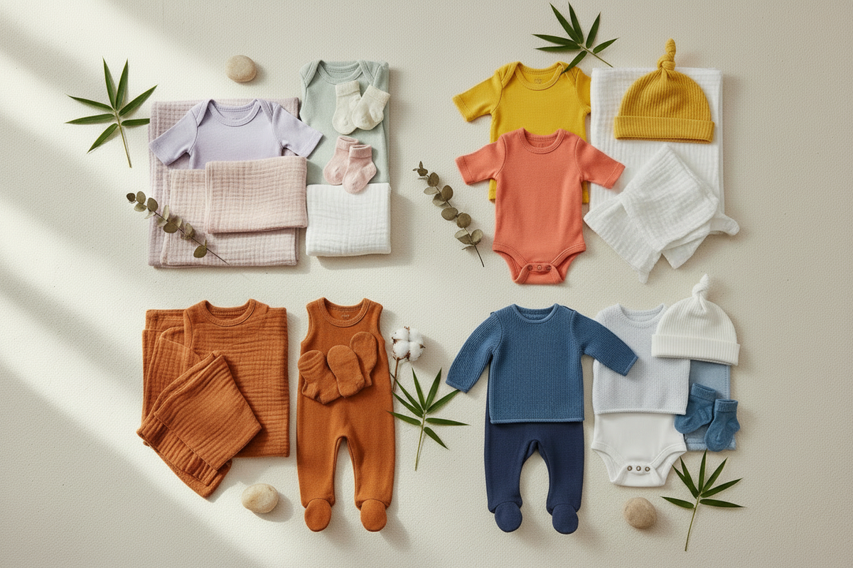 Four seasons cotton and bamboo flat lay